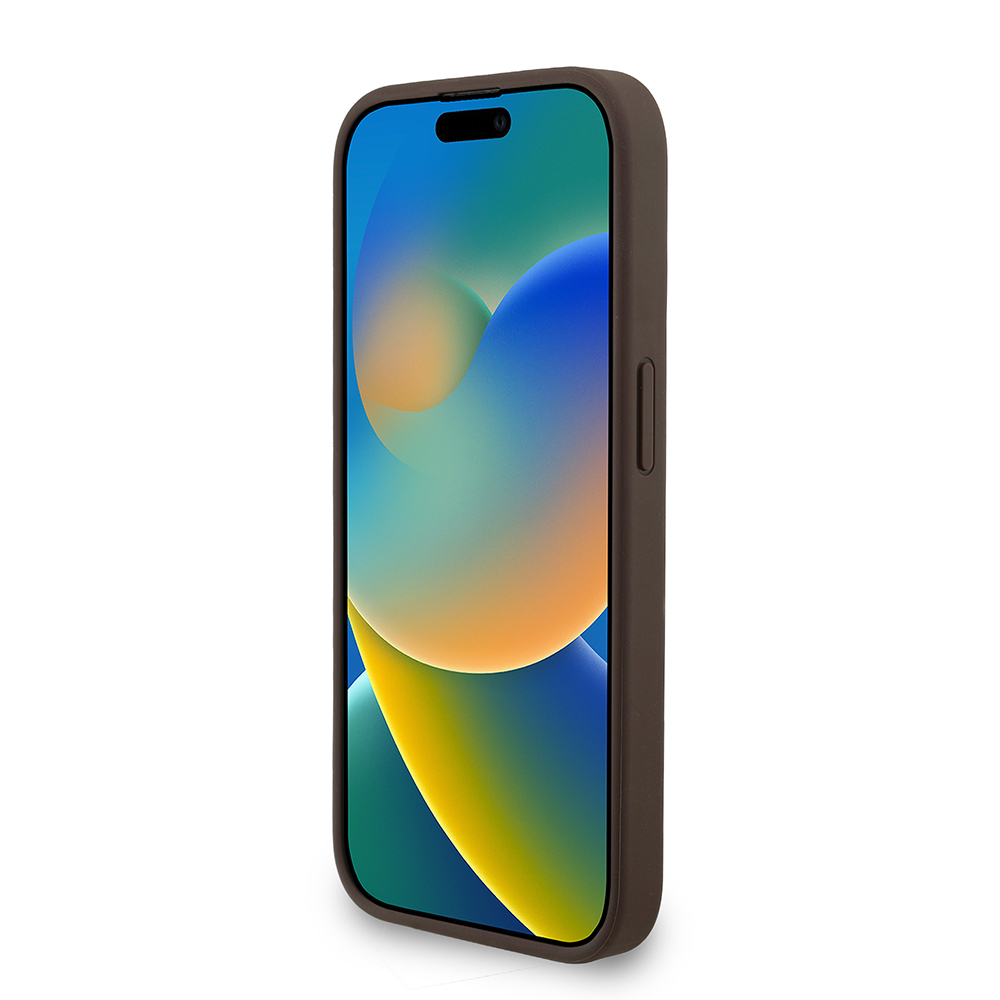 Apple iPhone 15 Pro Max Uyumlu Kılıf Guess Orjinal Lisanslı PU Deri Bilek Askı İpli Metal Büyük 4G ve Yazı Logolu Kapak - 4