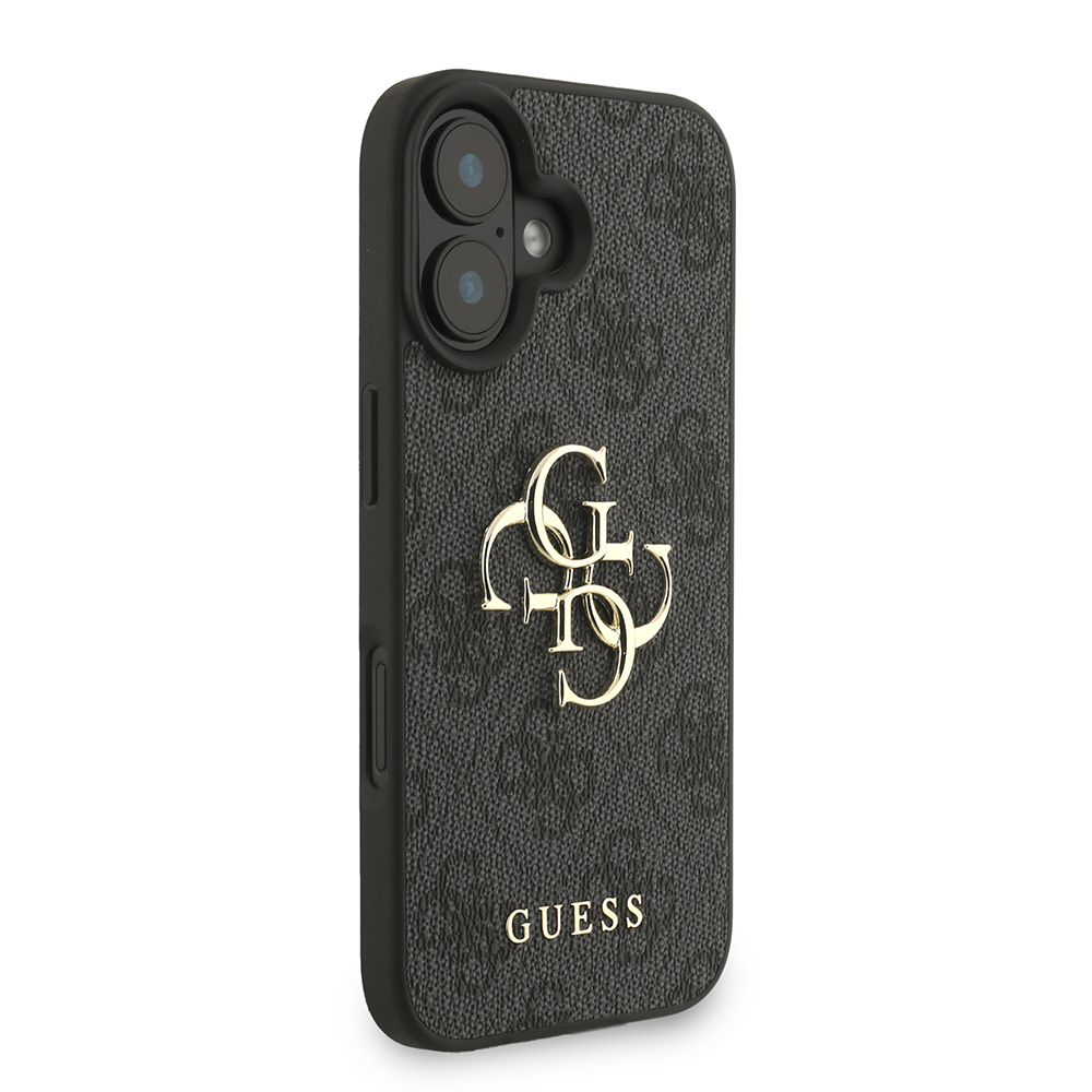 Apple iPhone 16 Uyumlu Kılıf Guess Orjinal Lisanslı PU Deri Bilek Askı İpli Metal Büyük 4G ve Yazı Logolu Kapak - 3