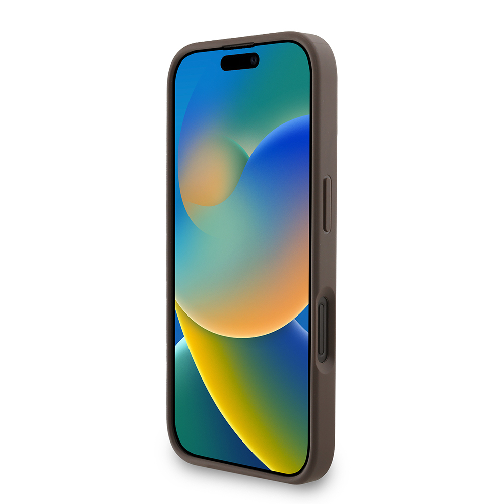 Apple iPhone 16 Uyumlu Kılıf Guess Orjinal Lisanslı PU Deri Bilek Askı İpli Metal Büyük 4G ve Yazı Logolu Kapak - 18