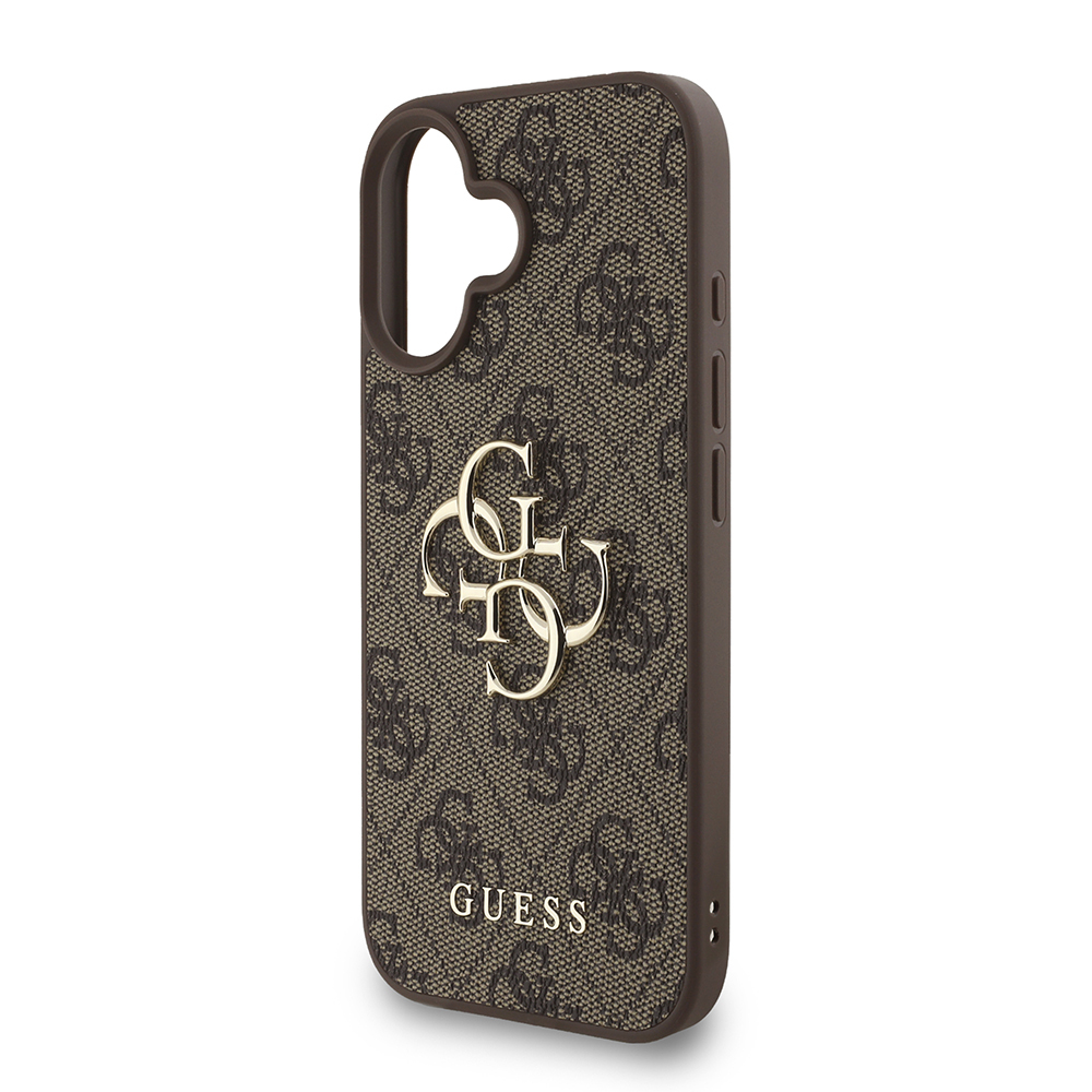 Apple iPhone 16 Uyumlu Kılıf Guess Orjinal Lisanslı PU Deri Bilek Askı İpli Metal Büyük 4G ve Yazı Logolu Kapak - 19