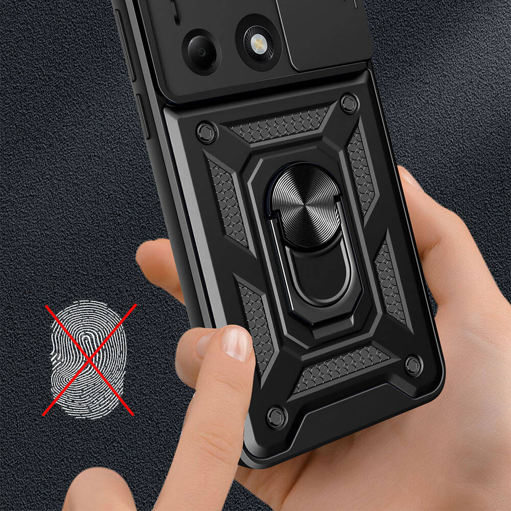 Xiaomi Redmi Note 13 Pro 4G Uyumlu Kılıf Magnetik Standlı Kamera Korumalı Zore Sürgülü Vega Kapak - 8