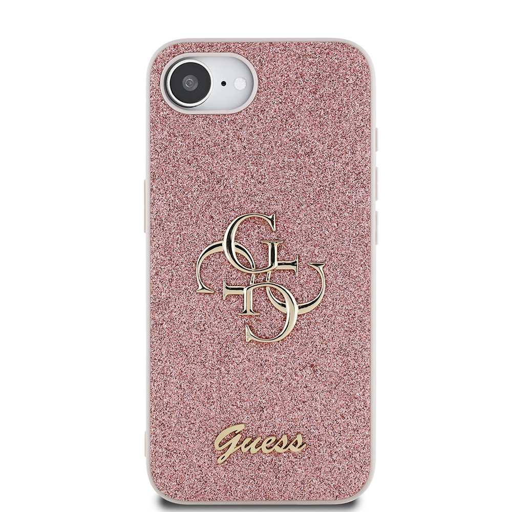 Apple iPhone 16E Uyumlu Kılıf Guess Orjinal Lisanslı 4G Büyük Metal Logolu Glitter Kapak - 2