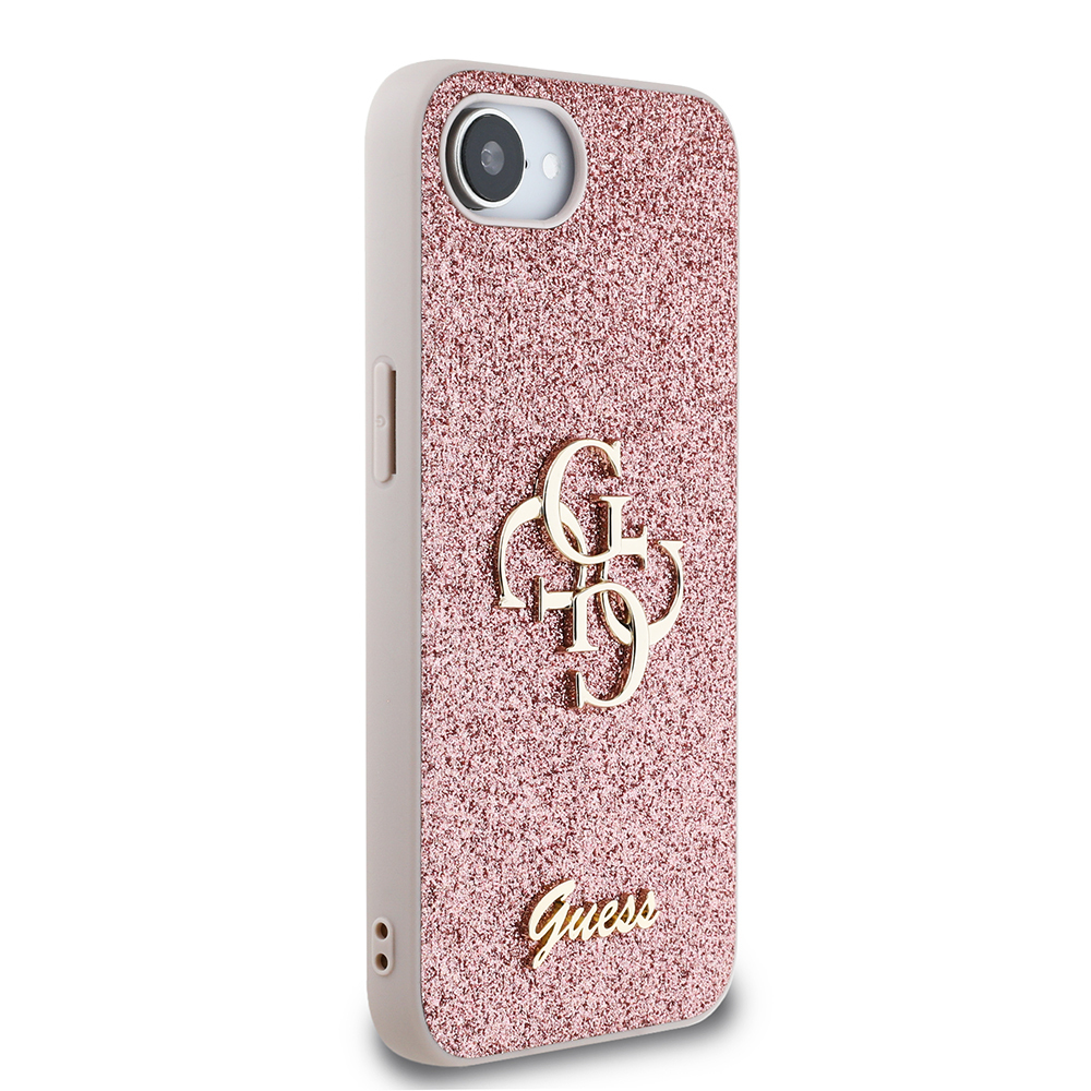 Apple iPhone 16E Uyumlu Kılıf Guess Orjinal Lisanslı 4G Büyük Metal Logolu Glitter Kapak - 3