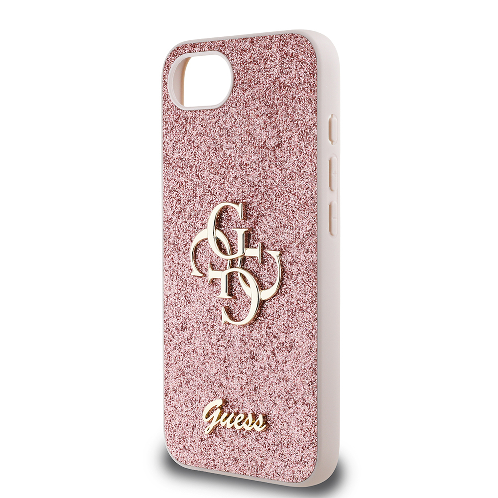 Apple iPhone 16E Uyumlu Kılıf Guess Orjinal Lisanslı 4G Büyük Metal Logolu Glitter Kapak - 5