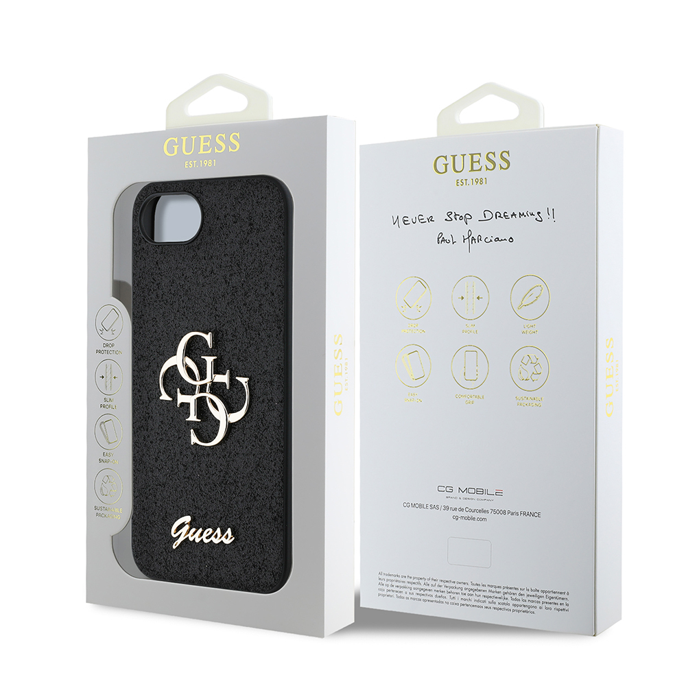 Apple iPhone 16E Uyumlu Kılıf Guess Orjinal Lisanslı 4G Büyük Metal Logolu Glitter Kapak - 14