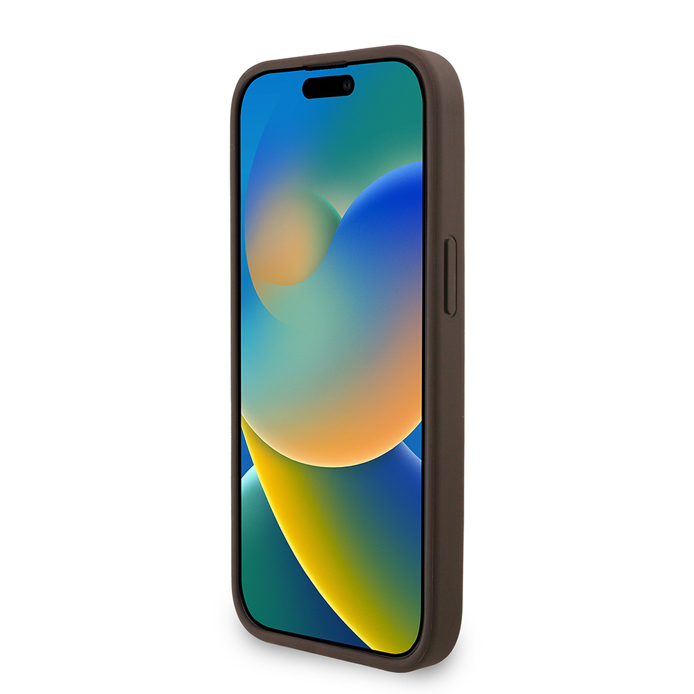 Apple iPhone 14 Uyumlu Kılıf Guess Orjinal Lisanslı M-safe Şarj Özellikli PU Deri Bilek Askı İpli Yazı Logolu Kapak - 4
