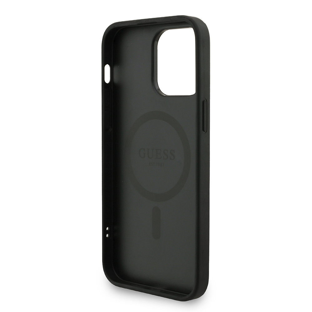 Apple iPhone 14 Pro Max Uyumlu Kılıf Guess Orjinal Lisanslı M-safe Şarj Özellikli PU Deri Bilek Askı İpli Yazı Logolu Kapak - 20