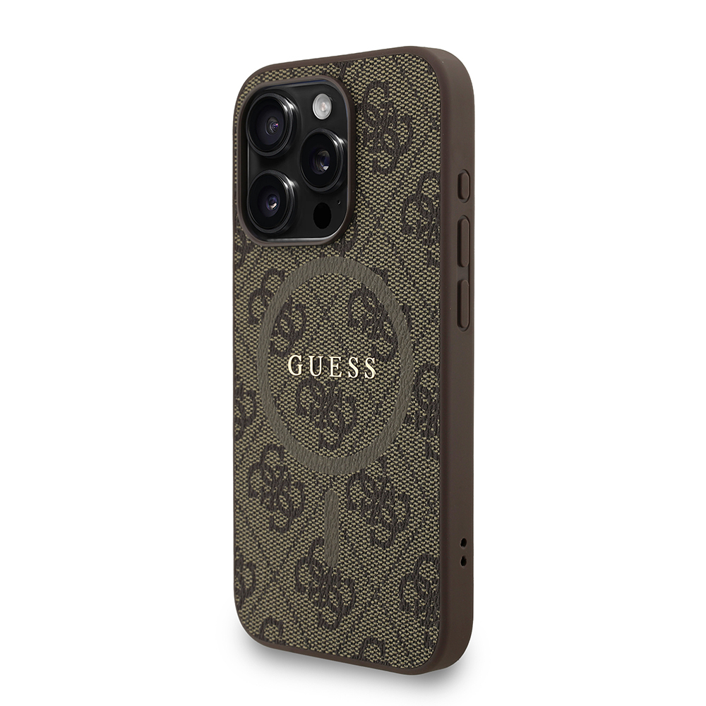 Apple iPhone 15 Pro Uyumlu Kılıf Guess Orjinal Lisanslı M-safe Şarj Özellikli PU Deri Bilek Askı İpli Yazı Logolu Kapak - 2