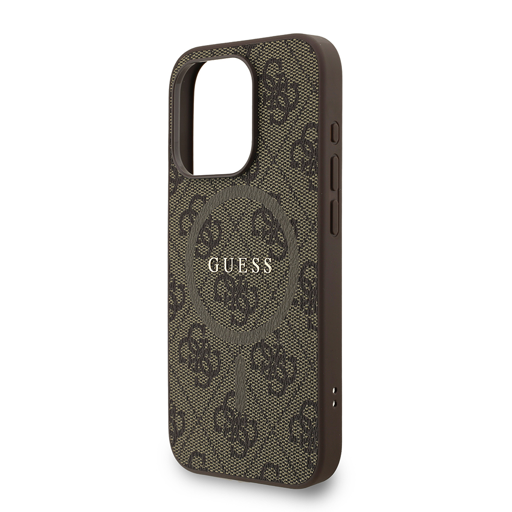 Apple iPhone 15 Pro Uyumlu Kılıf Guess Orjinal Lisanslı M-safe Şarj Özellikli PU Deri Bilek Askı İpli Yazı Logolu Kapak - 5