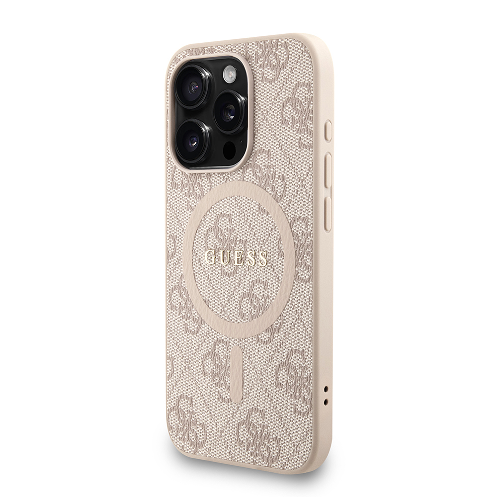 Apple iPhone 15 Pro Uyumlu Kılıf Guess Orjinal Lisanslı M-safe Şarj Özellikli PU Deri Bilek Askı İpli Yazı Logolu Kapak - 9