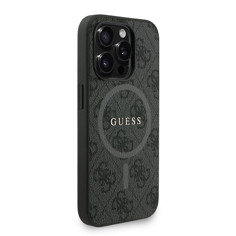 Apple iPhone 15 Pro Uyumlu Kılıf Guess Orjinal Lisanslı M-safe Şarj Özellikli PU Deri Bilek Askı İpli Yazı Logolu Kapak - 17