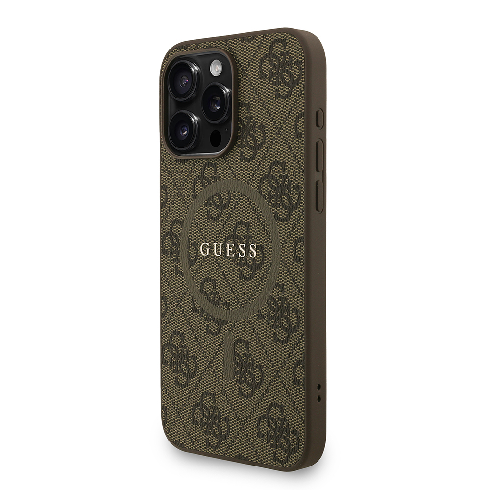 Apple iPhone 15 Pro Max Uyumlu Kılıf Guess Orjinal Lisanslı M-safe Şarj Özellikli PU Deri Bilek Askı İpli Yazı Logolu Kapak - 9