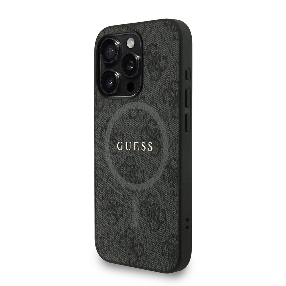 Apple iPhone 15 Pro Max Uyumlu Kılıf Guess Orjinal Lisanslı M-safe Şarj Özellikli PU Deri Bilek Askı İpli Yazı Logolu Kapak - 16