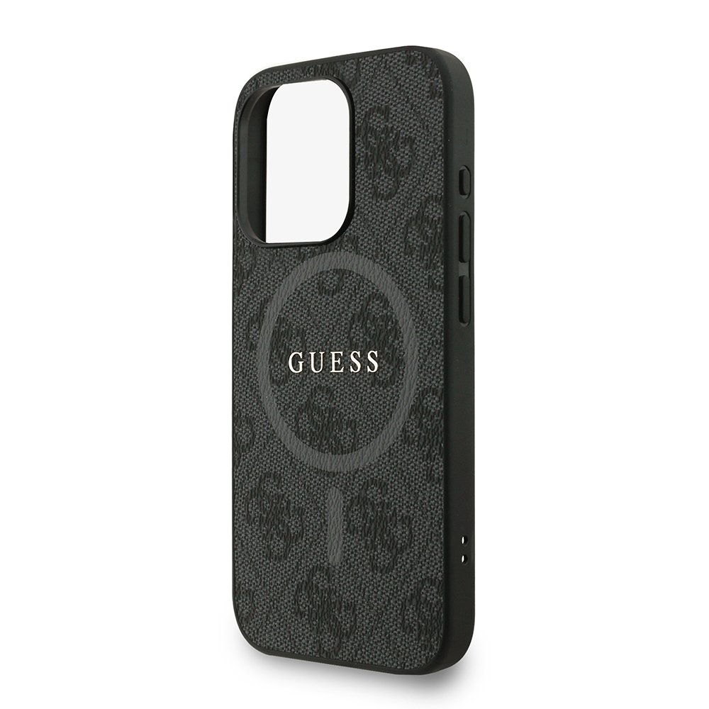 Apple iPhone 15 Pro Max Uyumlu Kılıf Guess Orjinal Lisanslı M-safe Şarj Özellikli PU Deri Bilek Askı İpli Yazı Logolu Kapak - 19