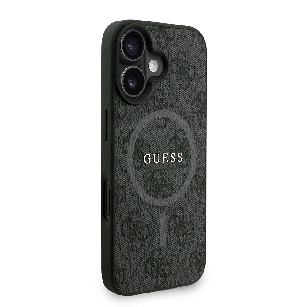 Apple iPhone 16 Uyumlu Kılıf Guess Orjinal Lisanslı M-safe Şarj Özellikli PU Deri Bilek Askı İpli Yazı Logolu Kapak - 3