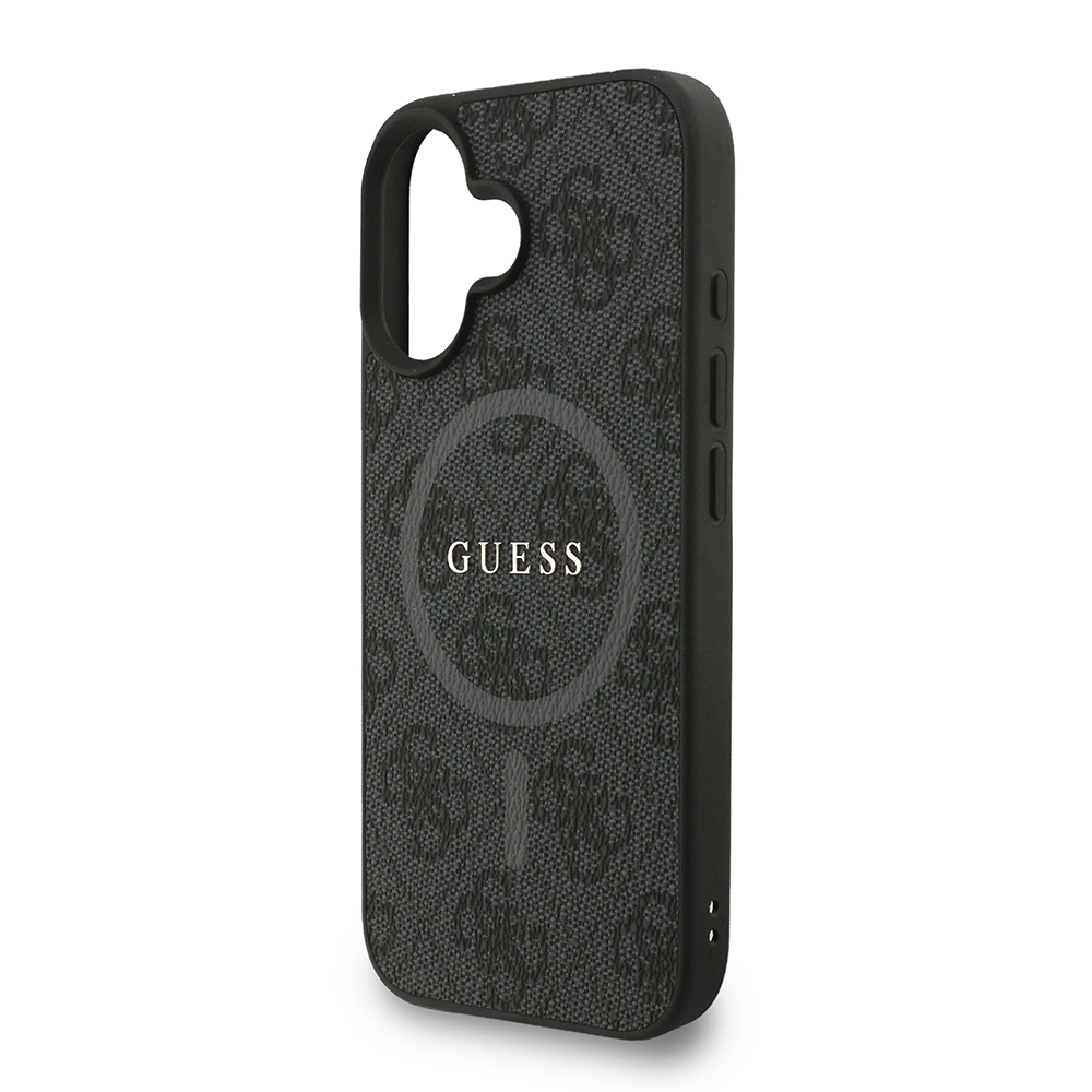 Apple iPhone 16 Uyumlu Kılıf Guess Orjinal Lisanslı M-safe Şarj Özellikli PU Deri Bilek Askı İpli Yazı Logolu Kapak - 5