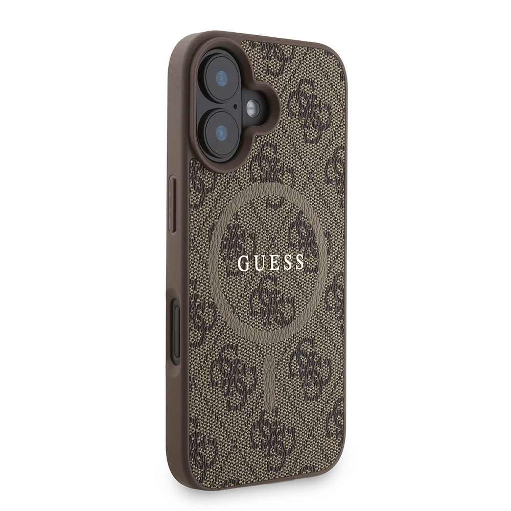 Apple iPhone 16 Uyumlu Kılıf Guess Orjinal Lisanslı M-safe Şarj Özellikli PU Deri Bilek Askı İpli Yazı Logolu Kapak - 10