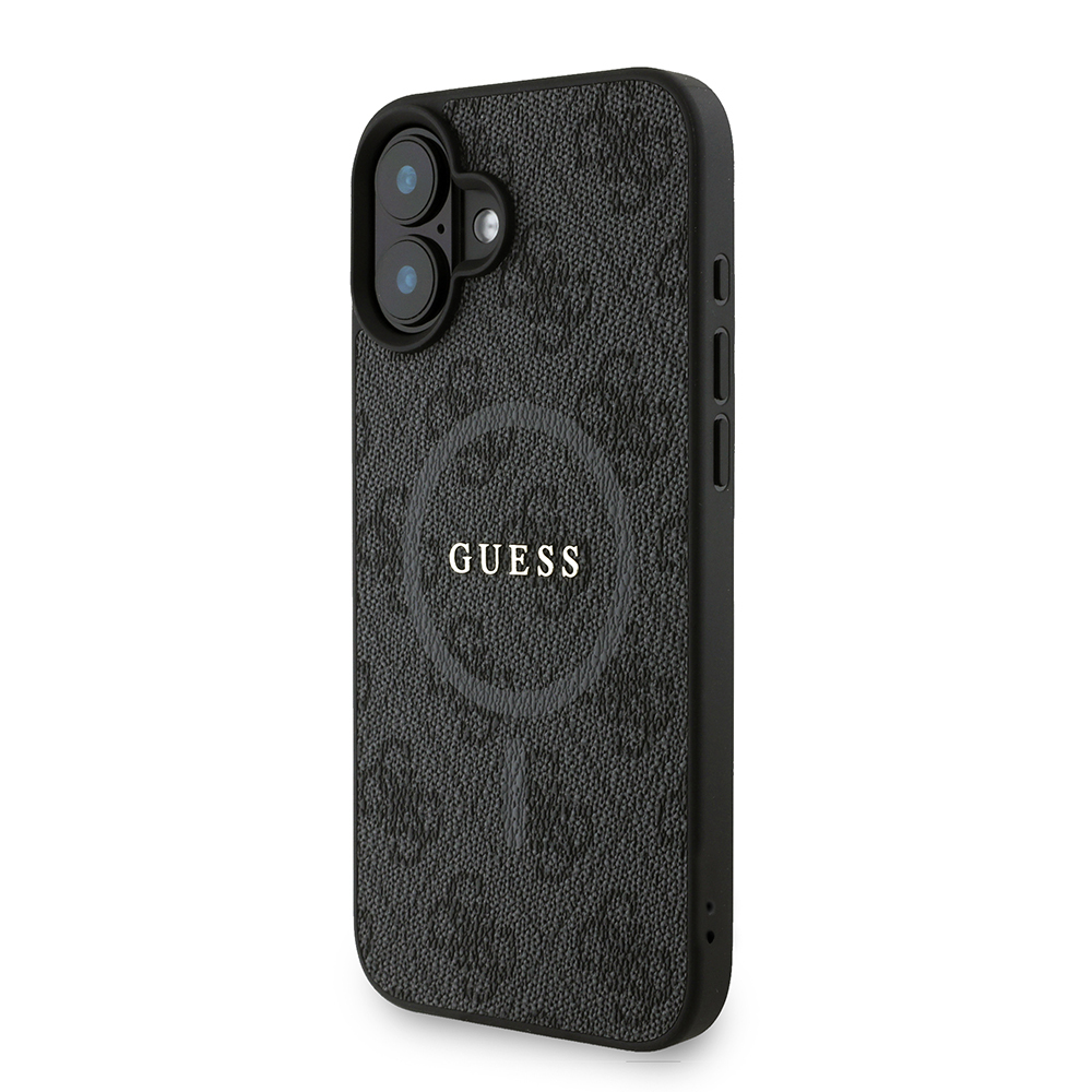 Apple iPhone 16 Plus Uyumlu Kılıf Guess Orjinal Lisanslı M-safe Şarj Özellikli PU Deri Bilek Askı İpli Yazı Logolu Kapak - 16