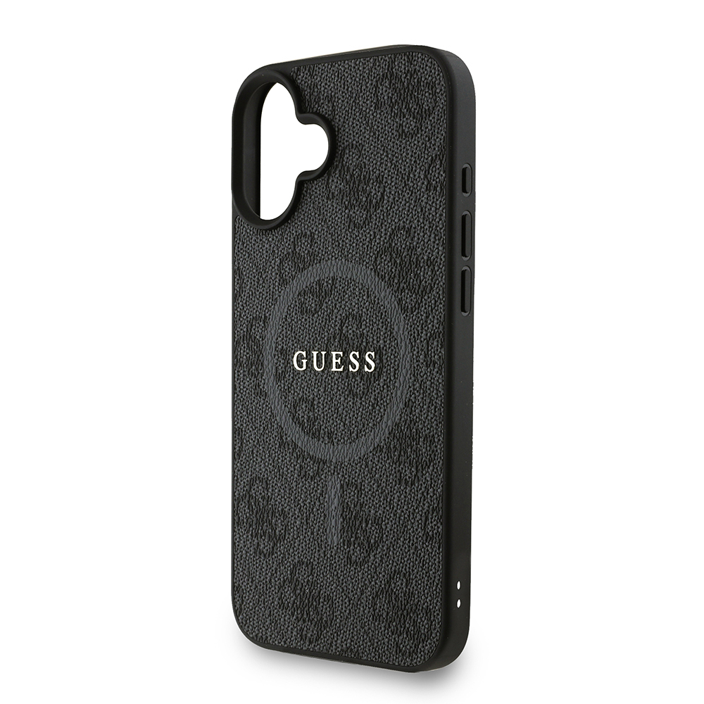 Apple iPhone 16 Plus Uyumlu Kılıf Guess Orjinal Lisanslı M-safe Şarj Özellikli PU Deri Bilek Askı İpli Yazı Logolu Kapak - 19