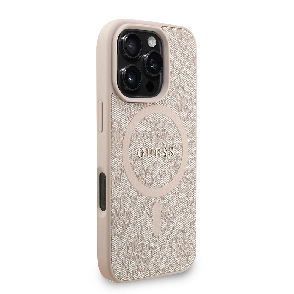 Apple iPhone 16 Pro Uyumlu Kılıf Guess Orjinal Lisanslı M-safe Şarj Özellikli PU Deri Bilek Askı İpli Yazı Logolu Kapak - 3