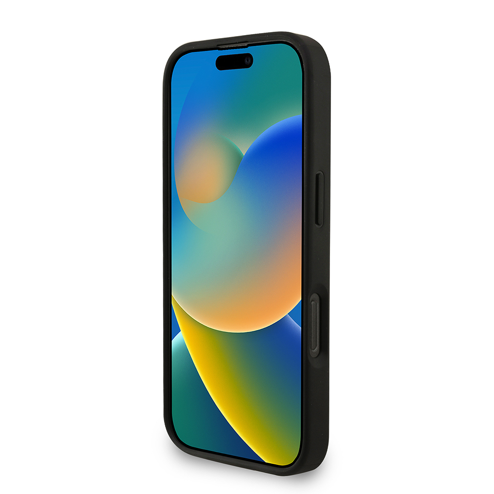 Apple iPhone 16 Pro Uyumlu Kılıf Guess Orjinal Lisanslı M-safe Şarj Özellikli PU Deri Bilek Askı İpli Yazı Logolu Kapak - 18