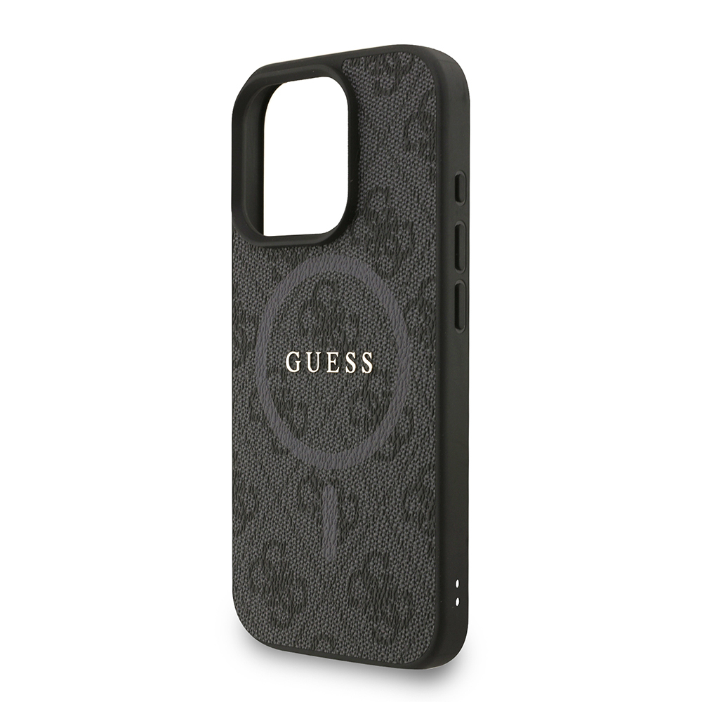 Apple iPhone 16 Pro Uyumlu Kılıf Guess Orjinal Lisanslı M-safe Şarj Özellikli PU Deri Bilek Askı İpli Yazı Logolu Kapak - 19