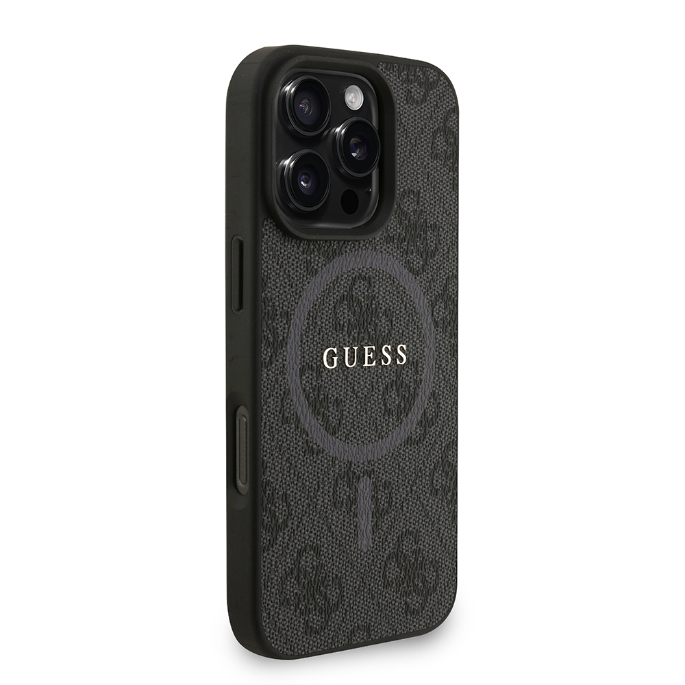 Apple iPhone 16 Pro Max Uyumlu Kılıf Guess Orjinal Lisanslı M-safe Şarj Özellikli PU Deri Bilek Askı İpli Yazı Logolu Kapak - 3