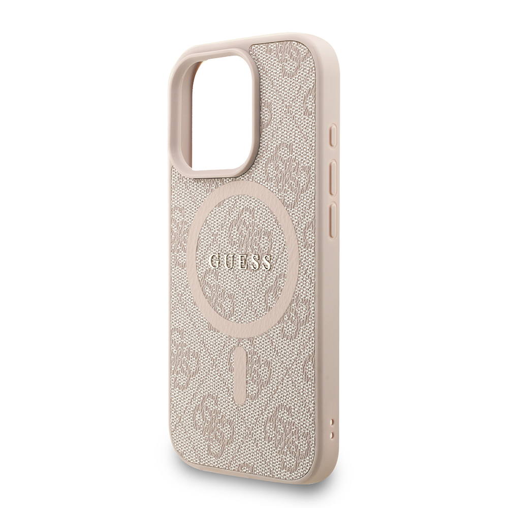 Apple iPhone 16 Pro Max Uyumlu Kılıf Guess Orjinal Lisanslı M-safe Şarj Özellikli PU Deri Bilek Askı İpli Yazı Logolu Kapak - 19