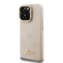 Apple iPhone 15 Pro Uyumlu Kılıf Guess Orjinal Lisanslı M-safe Şarj Özellikli Sıcak Baskılı Yazı Logolu Kamera Standlı PU Deri Peony Kapak - 1
