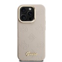 Apple iPhone 15 Pro Uyumlu Kılıf Guess Orjinal Lisanslı M-safe Şarj Özellikli Sıcak Baskılı Yazı Logolu Kamera Standlı PU Deri Peony Kapak - 2