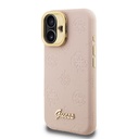 Apple iPhone 16 Uyumlu Kılıf Guess Orjinal Lisanslı M-safe Şarj Özellikli Sıcak Baskılı Yazı Logolu Kamera Standlı PU Deri Peony Kapak - 1