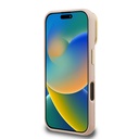 Apple iPhone 16 Uyumlu Kılıf Guess Orjinal Lisanslı M-safe Şarj Özellikli Sıcak Baskılı Yazı Logolu Kamera Standlı PU Deri Peony Kapak - 4