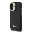 Apple iPhone 16 Uyumlu Kılıf Guess Orjinal Lisanslı M-safe Şarj Özellikli Sıcak Baskılı Yazı Logolu Kamera Standlı PU Deri Peony Kapak - 8