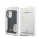 Apple iPhone 16 Uyumlu Kılıf Guess Orjinal Lisanslı M-safe Şarj Özellikli Sıcak Baskılı Yazı Logolu Kamera Standlı PU Deri Peony Kapak - 14