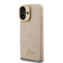 Apple iPhone 16 Uyumlu Kılıf Guess Orjinal Lisanslı M-safe Şarj Özellikli Sıcak Baskılı Yazı Logolu Kamera Standlı PU Deri Peony Kapak - 15