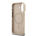 Apple iPhone 16 Uyumlu Kılıf Guess Orjinal Lisanslı M-safe Şarj Özellikli Sıcak Baskılı Yazı Logolu Kamera Standlı PU Deri Peony Kapak - 20