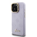 Apple iPhone 16 Pro Max Uyumlu Kılıf Guess Orjinal Lisanslı M-safe Şarj Özellikli Sıcak Baskılı Yazı Logolu Kamera Standlı PU Deri Peony Kapak - 1
