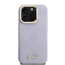 Apple iPhone 16 Pro Max Uyumlu Kılıf Guess Orjinal Lisanslı M-safe Şarj Özellikli Sıcak Baskılı Yazı Logolu Kamera Standlı PU Deri Peony Kapak - 2