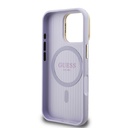 Apple iPhone 16 Pro Max Uyumlu Kılıf Guess Orjinal Lisanslı M-safe Şarj Özellikli Sıcak Baskılı Yazı Logolu Kamera Standlı PU Deri Peony Kapak - 6
