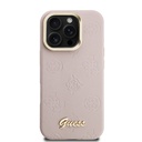 Apple iPhone 16 Pro Max Uyumlu Kılıf Guess Orjinal Lisanslı M-safe Şarj Özellikli Sıcak Baskılı Yazı Logolu Kamera Standlı PU Deri Peony Kapak - 9