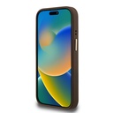 Apple iPhone 15 Pro Max Uyumlu Kılıf Guess Orjinal Lisanslı PU Deri Taşlı Üçgen Logo 4G Desenli Kamera Standlı Kapak - 18