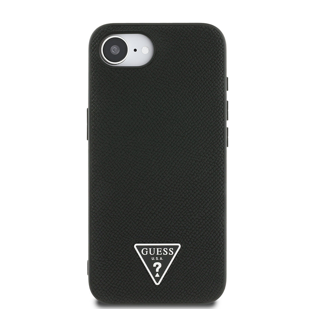 Apple iPhone 16E Uyumlu Kılıf Guess Orjinal Lisanslı M-safe Şarj Özellikli Grained Triangle Kapak - 2