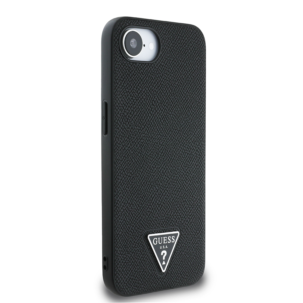 Apple iPhone 16E Uyumlu Kılıf Guess Orjinal Lisanslı M-safe Şarj Özellikli Grained Triangle Kapak - 3