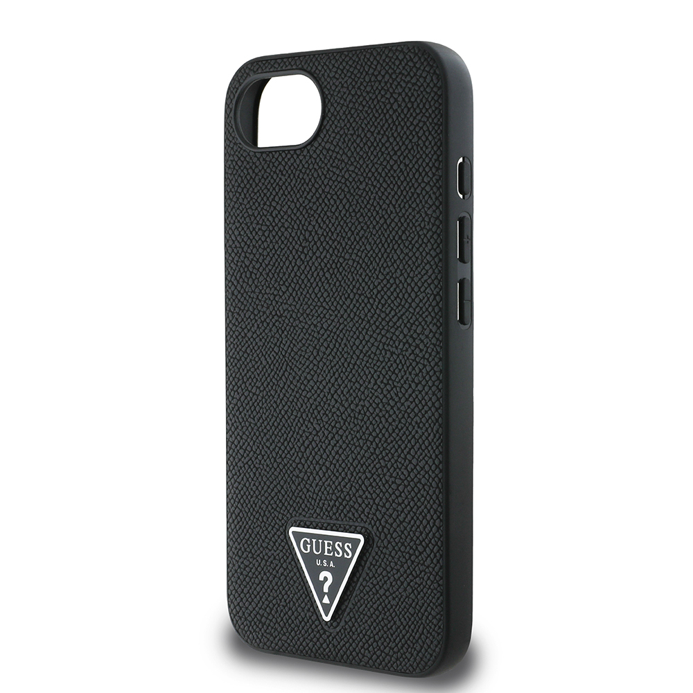 Apple iPhone 16E Uyumlu Kılıf Guess Orjinal Lisanslı M-safe Şarj Özellikli Grained Triangle Kapak - 5