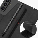 Galaxy Z Fold 7 Kılıf Kamera Korumalı Kadife Tasarımlı Zore Kıpta Kalem Bölmeli Fest Kapak - 5