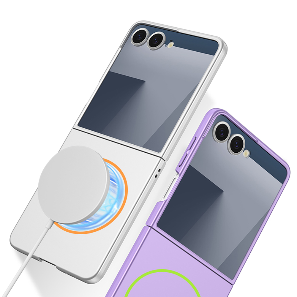 Samsung Galaxy Z Flip Uyumlu 7 Kılıf Wireless Şarj Özellikli Zore Kıpta M-safe Kapak - 1