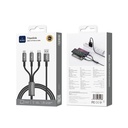 Wiwu Wi-C059 Titanlink Serisi 3in1 USB-A to Lightning – Type-C – Micro Örgülü Şarj ve Data Kablosu 66W 1.2m - 1
