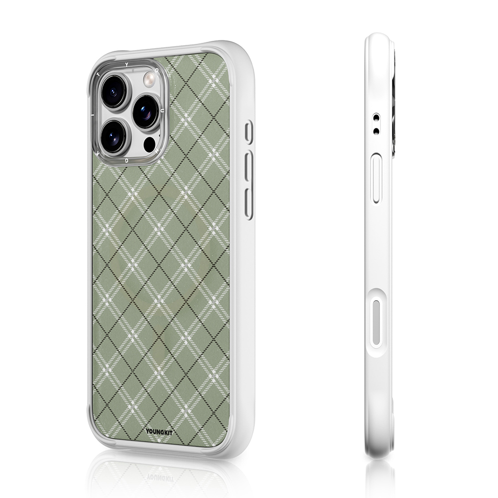 Apple iPhone 16 Pro Uyumlu Kılıf M-safe Şarj Özellikli Youngkit Argyle Serisi Kapak - 2