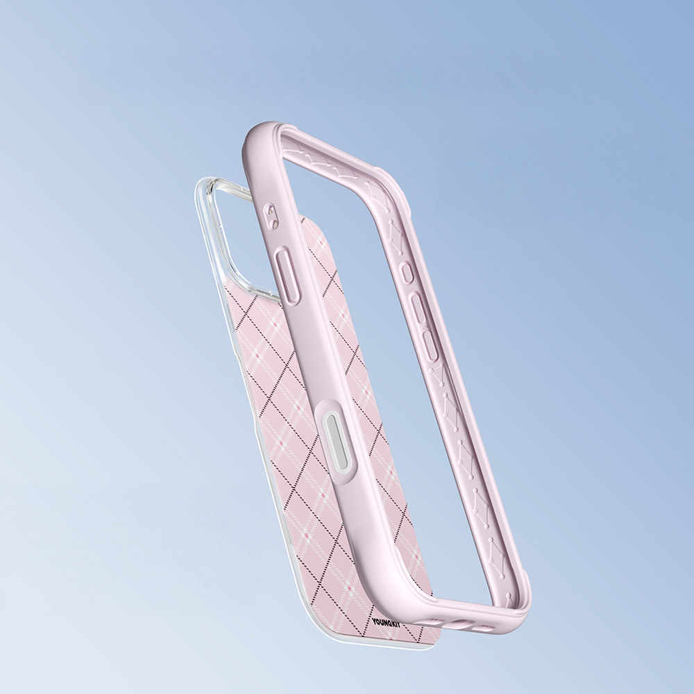 Apple iPhone 16 Pro Uyumlu Kılıf M-safe Şarj Özellikli Youngkit Argyle Serisi Kapak - 7