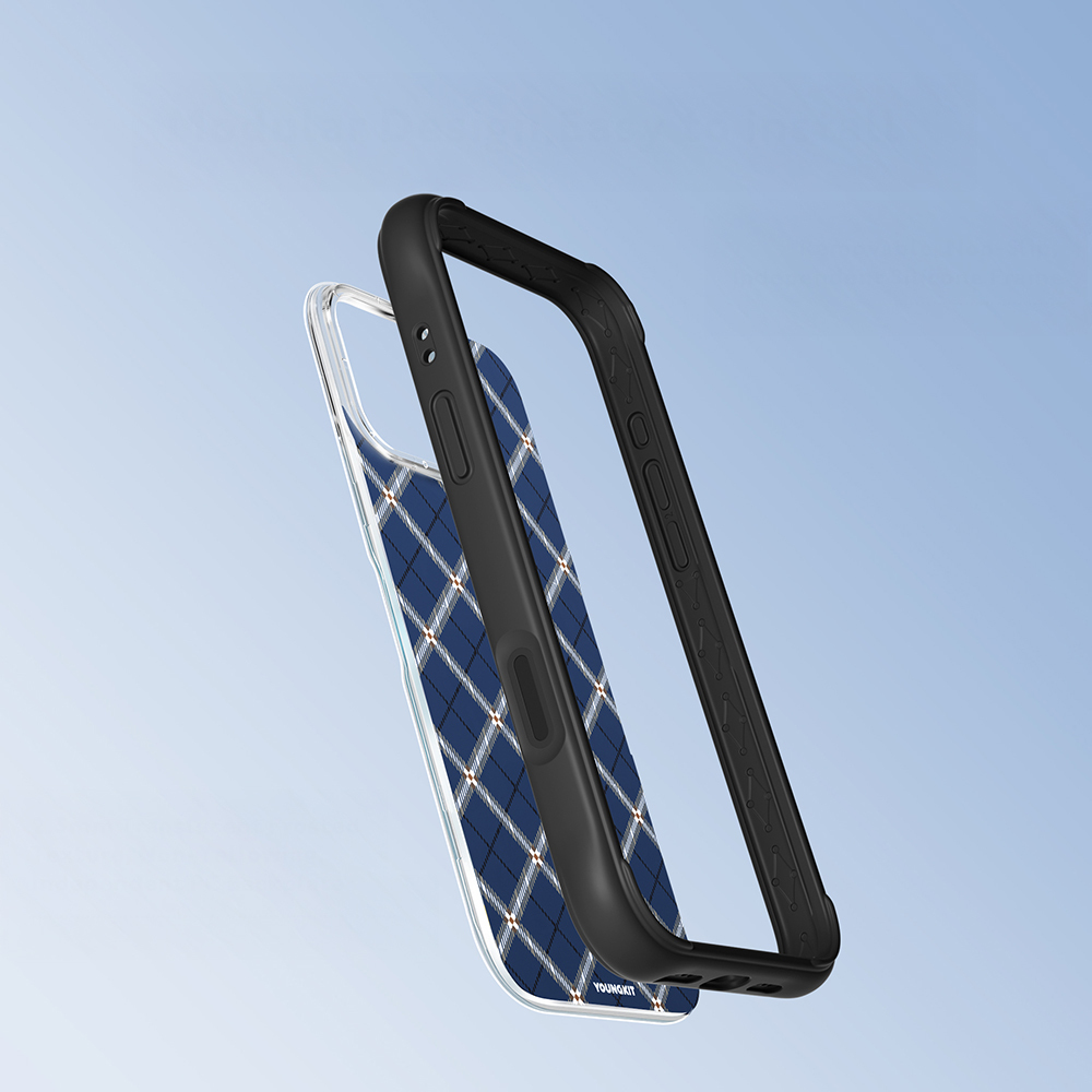 Apple iPhone 16 Pro Uyumlu Kılıf M-safe Şarj Özellikli Youngkit Argyle Serisi Kapak - 9